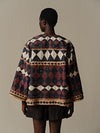 INTO THE EAST 25 Autumn/Winter Geometric Beaded Outer Jacket ITE-E1DGSS004BR23JK-HZ Reddish Brown